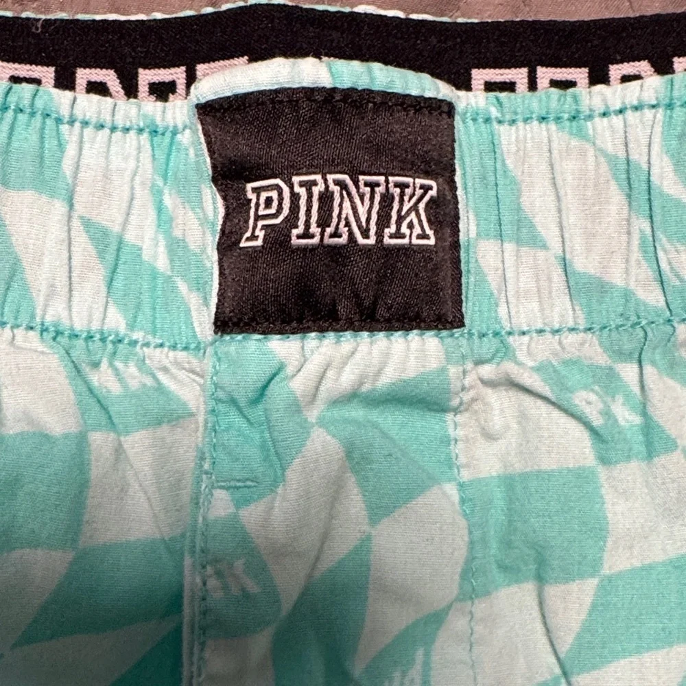 PINK Victoria’s Secret Mint Green Checkered Pajama Shorts XXL